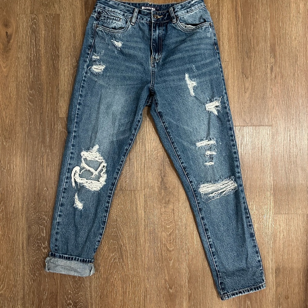 Tractr Blue Distressed Boyfriend Jeans